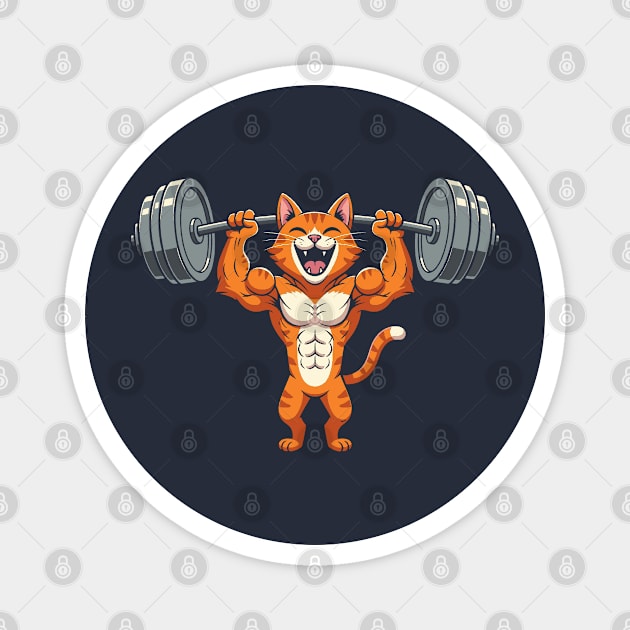 Purrfect Gym Cat Magnet by enrynz
